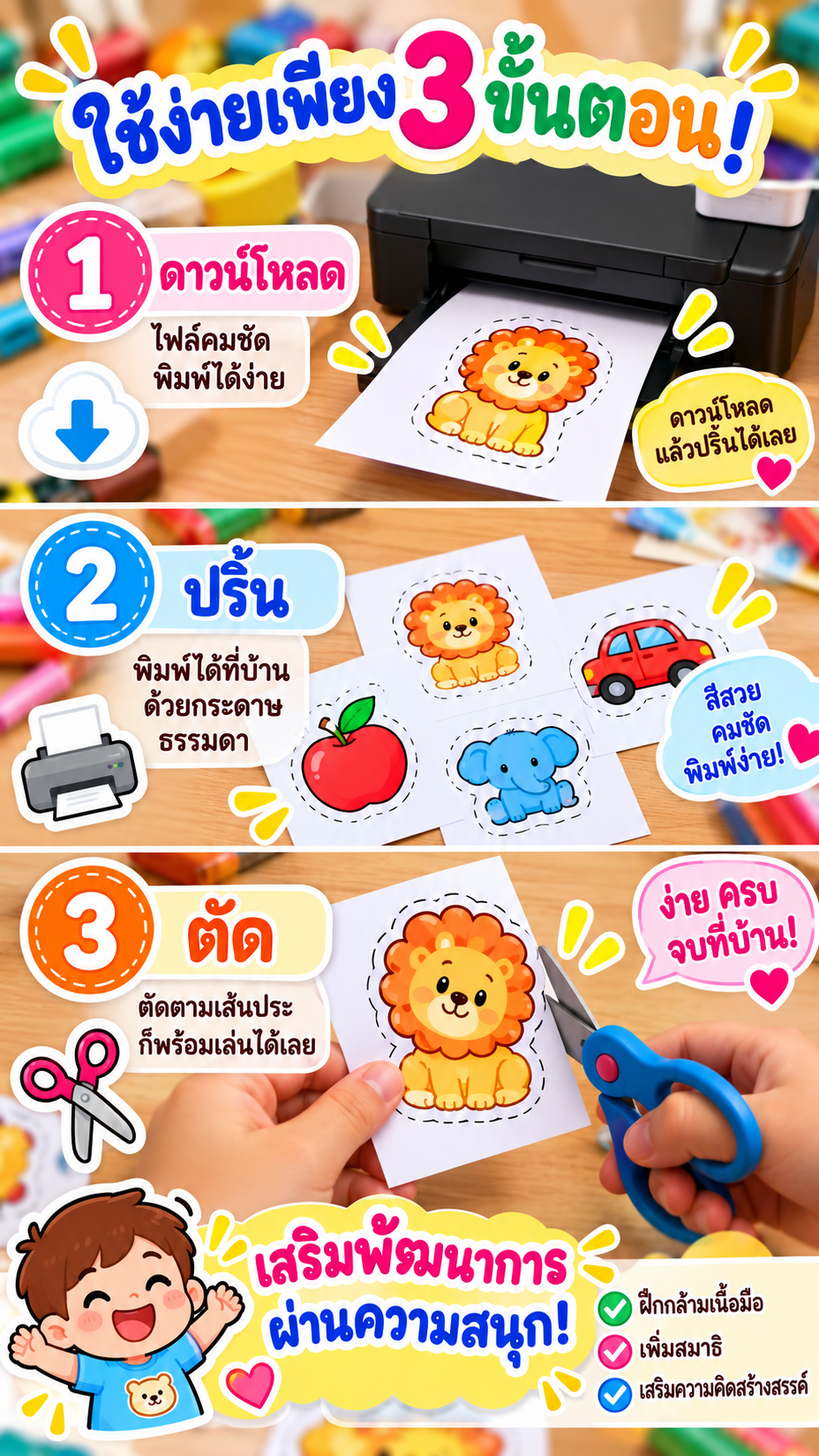 แบบฝึกตัดกระดาษ 180 แบบ ประเภทของผักผลไม้ + ยานพาหนะ พร้อมคำศัพท์ 3 ภาษา | Printable PDF - Image 3